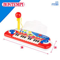 Bontempi - Piano teclado electrónico infantil, 24 teclas, con micrófono y atril, 8 ritmos, 30 canciones, con efectos luminosos y función de aprendizaje OKON, juguete educativo para niños, instrumentos musicales, juguetes educativos, 38x16 cm - details 5