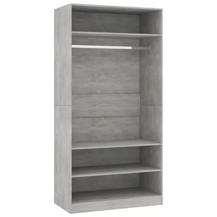 Armaro de Madera contrachapada gris Hormigón 100x50x200 cm - 1