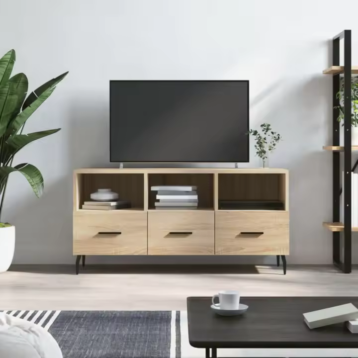 vidaXL Mueble de TV madera de ingeniería roble Sonoma 102x36x50 cm - 1