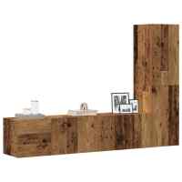 vidaXL Set de muebles de salón TV 3 piezas madera de ingeniería en color Blanco/Roble Sonoma/Negro y más | almacenamiento funcional diseño moderno para baño dormitorio sala - details 3