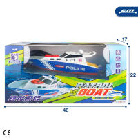 Racing Boat Lancha teledirigida policía, 36x10x10 cm, Frecuencia 2,4 GHz, 35-40 m alcance, 6 direcciones, Juguetes teledirigidos, Lancha rc, Barco radiocontrol, Juguete para niños de 4 años - details 6