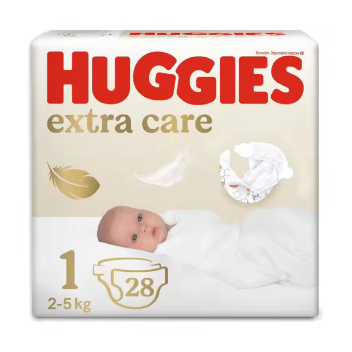HUGGIES PAÑALES EXTRA CARE TALLA 1 2-5KG 28U - 1