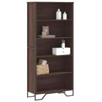 vidaXL Estantería madera ingeniería color 80x31x169 cm en color Roble ahumado/Marrón roble/Roble Sonoma y más | almacenamiento funcional diseño moderno para baño dormitorio sala - details 1