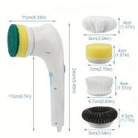 Set, Electric Scrubber With 5 Replaceable Brush Heads, Portable Spin Scrubber, Cordless Handheld Cleaning Brush For Bathroom/Tub/Wall Tiles/ Floor/Kitchen - details 4