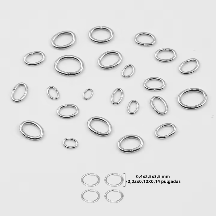 200pcs Anillos De Salto Ovalados De Acero Inoxidable Para Fabricación De Joyas DIY Cadena De Llaves Pendientes Collar Pulsera Accesorios Metálicos - 1