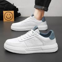 Zapatillas Casuales Para Hombre En Cuero Blanco Suela Ligera Transpirables Tenis Deportivos Para Adultos Zapatillas Hombre - details 15