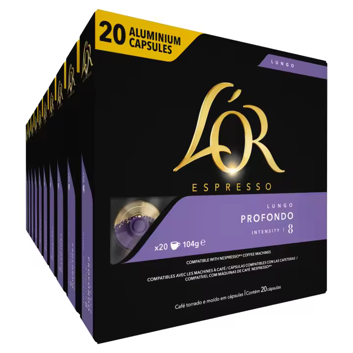 L'OR cápsulas de café Profondo intensidad 8 (caja de 200 cápsulas) - 1