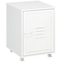 Vinsetto Cajonera de Oficina Mueble Archivador con Ruedas Estante Ajustable y Puerta de Metal para Tamaño A4 para Estudio Salón 38x38,5x55,5 cm Blanco - details 0