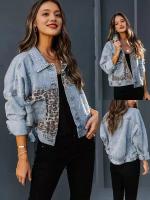 Chaqueta Vaquera con diseño de estampado de Leopard, adecuada para comprar en casa, Vacaciones, Viajes - details 2