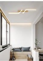 Lámpara De Techo Moderna LED En Forma De Línea Para Sala De Estar Comedor Dormitorio Y Estudio Iluminación Dorada Y Negra Incluye Bombillas Montaje Fácil - details 6