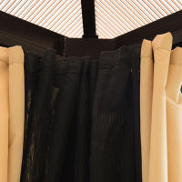 Outsunny Cenador para Jardín 3x3.6 m Alumnio Pabellón para Exterior con Techo de Policarbonato Anti-UV y 4 Mosquiteras Laterales con Cremalleras para Fiestas Eventos Beige - details 4