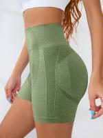 Shorts De Yoga Para Mujer De Alta Cintura Absorbente De Sudor Veraniego Levantador De Caderas Deporte Quick Dry Activewear - details 24