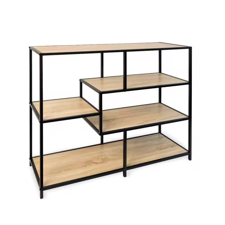 Consola MOA Vinthera 5 estantes negro/natural 90x100x34 cm - 1