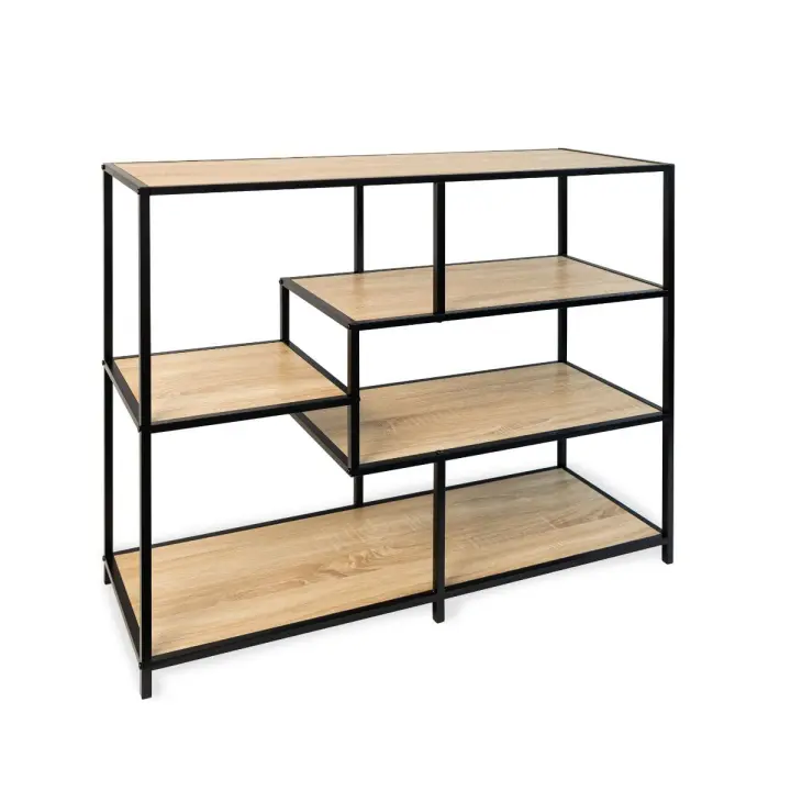 Consola MOA Vinthera 5 estantes negro/natural 90x100x34 cm - 1