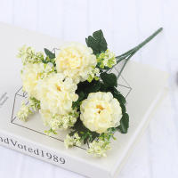 Bouquet De 1 Vaso De Hiedra Artificial Con 5 Cabezas De Algodón Decoración De Hogar Y Boda Falsa Lujo Para Interior Y Exterior - details 7