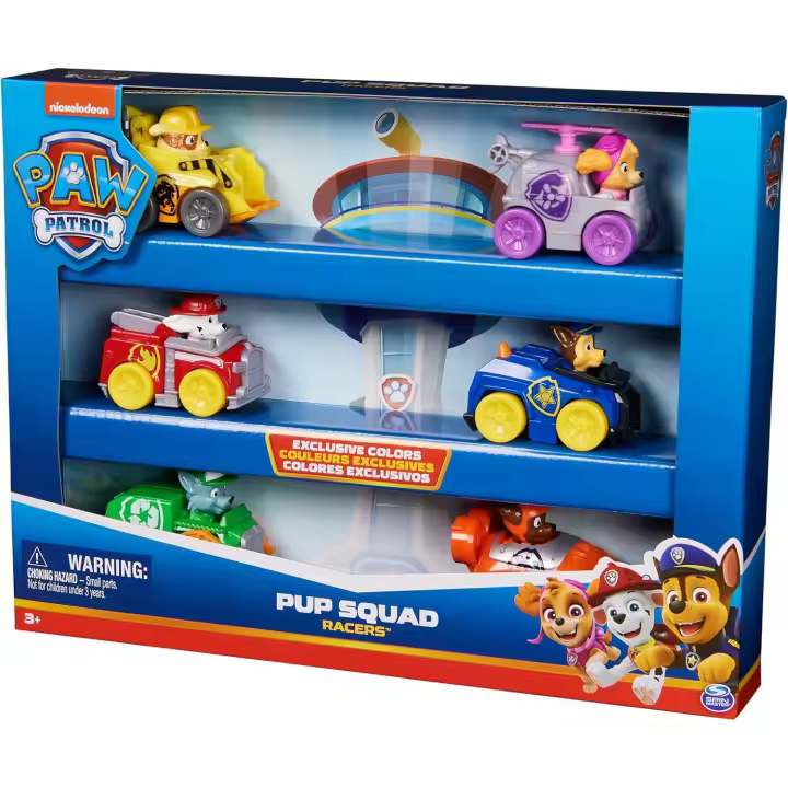 Patrulla Canina - Pack 6 Patrulla Canina Coches Pup Squad Racers - Patrulla Canina Juguetes - Juegos Infantiles (Spin Master 6070070) - 1