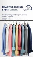 Camisa Clásica De Algodón 100% Para Hombres Manga Larga Monochroma Con Solapa Y Bolsillo Suave Y Slim Para Negocios - details 4