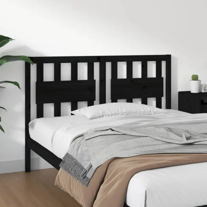 Cabecero de cama madera maciza de pino negro 145,5x4x100 cm - 1