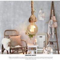 Lámpara Colgante De Hemp Rope Vintage Retro E27 AC 85-265V Decoración Industrial Para Hogar Restaurante Lámpara Edison Hanglamp - details 8
