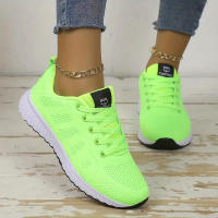 Zapatillas Casuales Para Mujer Transpirables De Malla Zapatos Deportivos Plataforma Tenis Feminino Con Cordones Suela De Goma - details 1