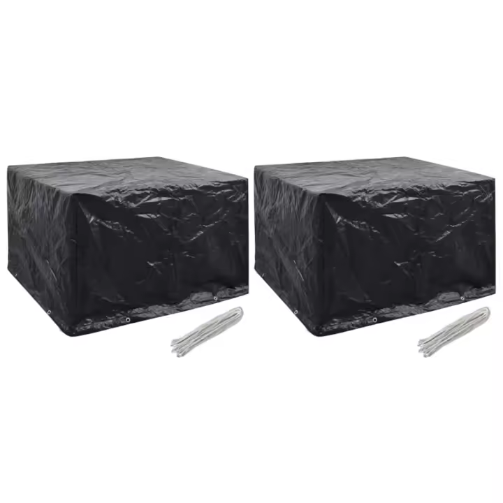 vidaXL Funda de muebles de jardín 2 uds en dimensiones 135x135x90 cm/140x70x90 cm/200x200x70 cm y más | almacenamiento funcional diseño moderno para baño dormitorio sala - 1