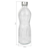 Pack de 6 Botellas de Vidrio Cofan con Tapón de Acero Inoxidable | Capacidad 1 Litro | Elegancia y Funcionalidad para Bebida - details 0