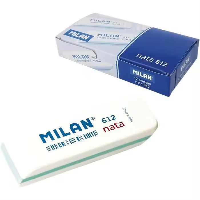 MILAN GOMA MILAN 612 C/12 PLASTICO NATA VARIOS PAPELERIA - 1