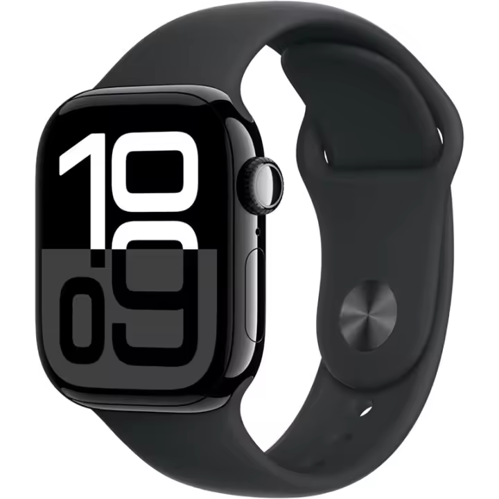 Apple Watch Series 10 GPS 42mm Caja de aluminio en negro azabache y correa deportiva negra Talla S/M - 1
