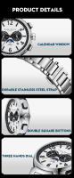 Reloj Mecánico Automático Welly Merck Para Hombre Acero Inoxidable Resistente Al Agua Con Fase De La Luna Y Pantalla Sapphire cristalWM108 - details 6