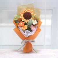 Regalo De Cumpleaños Para Mujer: Bouquet De Flores De Algodón Cashmere Con Girasoles Margaritas Rosas Para Aniversario Boda Fiesta De Enlace Regalo Para Madre - details 2