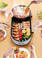 Olla de barbacoa eléctrica, olla integrada multifunción, sin humo, asador, Parrilla Eléctrica, electrodomésticos de cocina.sartén eléctrica 2 en 1 para barbacoa, olla caliente portátil sin humo, Material duradero, calentamiento rápido, 00JN609 - details 7