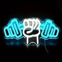 LED Neón De Pesas Estúpida, Decoración De Pared Para Gimnasio, Luces De Acento Para Habitación De Fitness, Artículos De Ejercicio En Casa Y Dormitorio, Color Azul - details 1