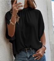Shein Blusa Mujer Manga Corta Murciélago Lazo Ropa Textil Talla S - details 0