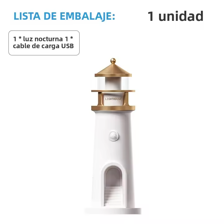 Lámpara De Proyección De Faro De Luna Con Sensor De Movimiento Luz Nocturna Recargable USB Iluminación De Dormitorio Lámpara De Lado Para La Cama - 1