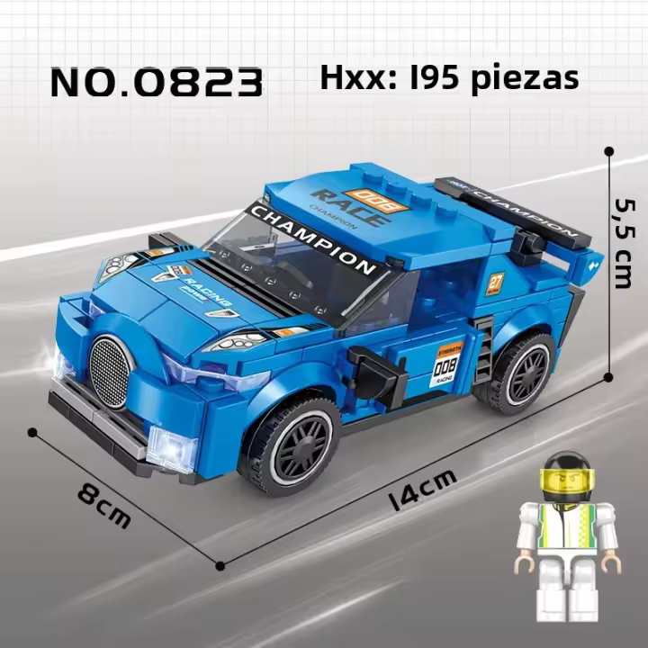 Coche De Carreras De Bloques Pequeños Para Regalar En Fiestas Navideñas Modelo Educativo De Construcción Compatible Con Lego Para Niños Y Niñas De 6 a 12 Años - 1