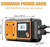 Radio Portátil Con Cargador De Solar Y Manivela 5000mAh Emergencia AM/FM SW Multi BAND Con Linterna LED Y Power Bank - details 2