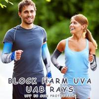 pares de mangas de protección solar UV para brazos, de compresión antideslizante, de seda de hielo, para hombres y mujeres, para deportes al aire libre, correr, fútbol - details 1