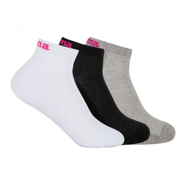 Pack 3 Calcetines Tobilleros Joma. Blanco, Negro, Gris. Pack 3 calcetines de mujer tobilleros, transpirables. Joma - 1