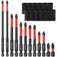 Lote De 12 Piezas De Bitas De Destornillador Magnéticas Antideslizantes Para Impacto Phillips Y Cruzadas Con Mango 1/4 Pulgada Para Herramientas De Taladro Manual Material S2 Acero - details 0