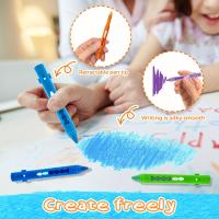 Juego De Lápices De Baño Lavables Para Niños Marcadores De Ducha Coloridos Fácil De Limpiar Arte Y Manualidades En El Baño - details 2