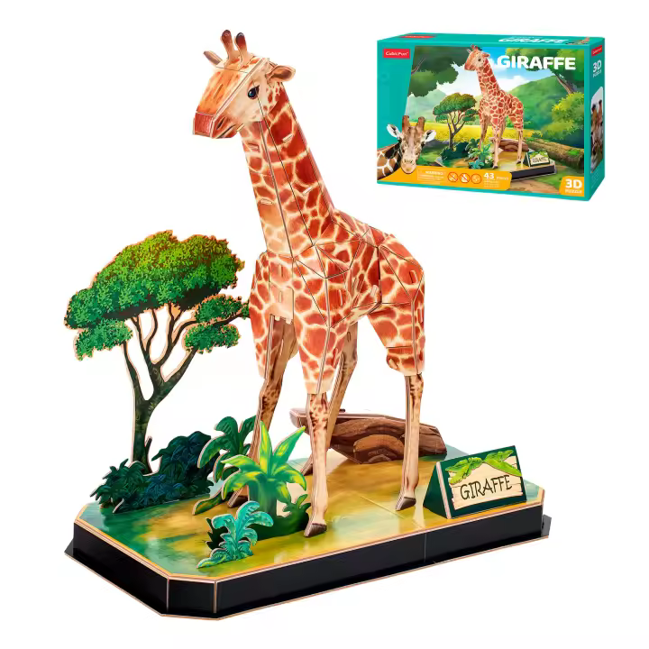 Puzzle 3D Niños Jirafa - Maquetas para Montar Niños Y Adultos | Puzzle 5 Años O Más | Puzzles 3D | 43 Piezas | Puzzle 3D Adultos | Regalos para Niños - 1