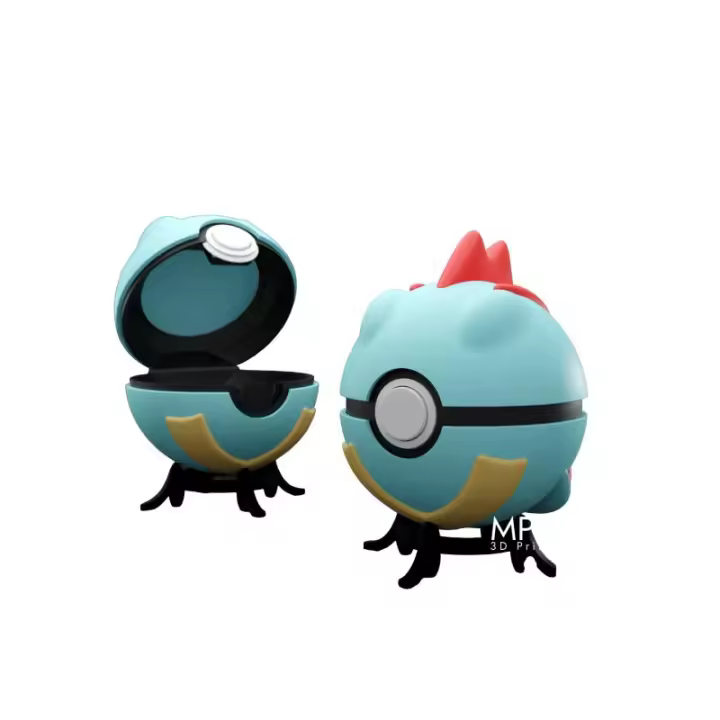 PokeBall de Feraligatr impresa en 3d PokeBall de Feraligatr Impresa en 3D Pokemon   Impreso en 3d - 1