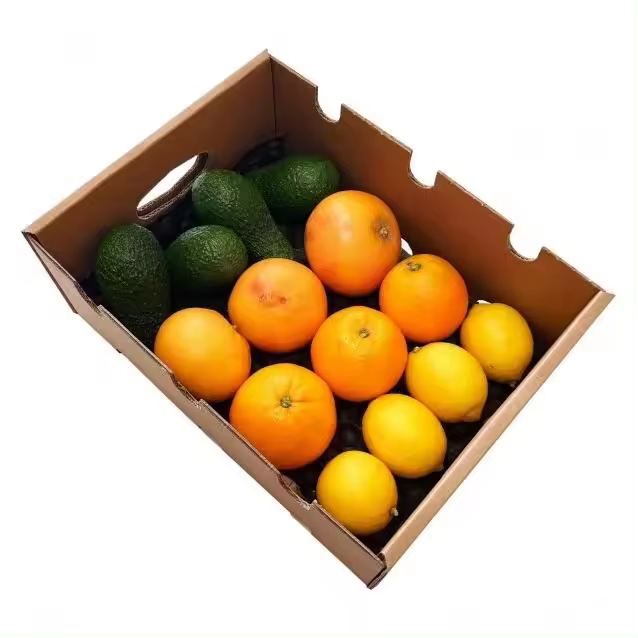 Caja frutMix variado 4kg: 1kg AGUACATES HASS +1kg pomelos rosas 1kg+ Naranjas Valencianas +1kg Limones  Pack variado. Fruta fresca de temporada, cultivo sostenible, origen Castellón, España. Sin químicos ni pesticidas. Directos del agricultor. Tropitop - 1