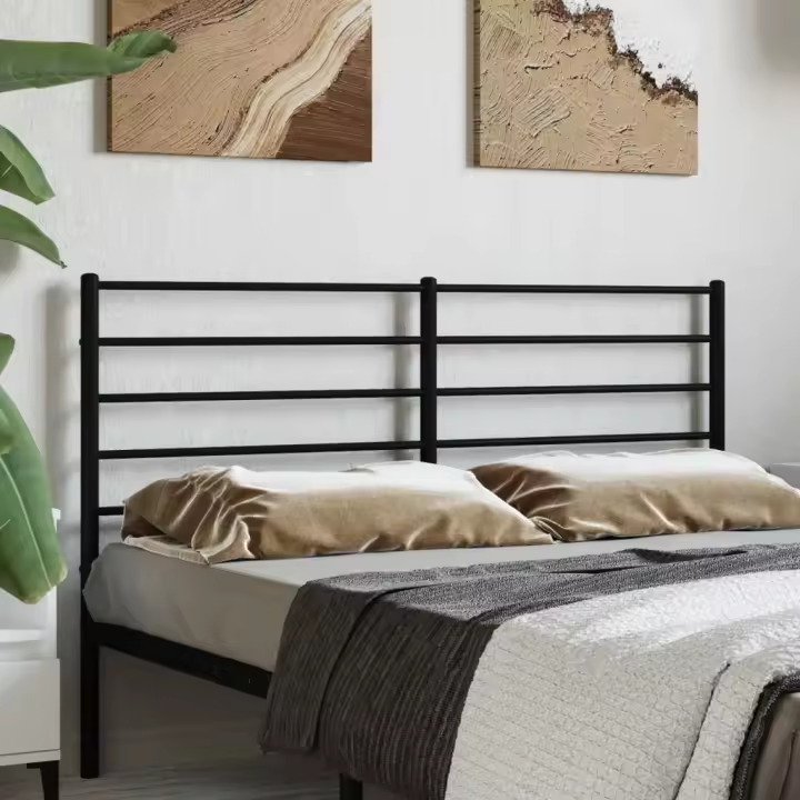 vidaXL Cabecero de metal negro 135 cm - 1