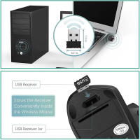 Ratón Vertical Ergonómico Inalámbrico 2.4GHz Óptico Con 3 DPI Ajustables 800/1200/1600 Y 6 Botones Para Laptop PC Computadora Desktop - details 3