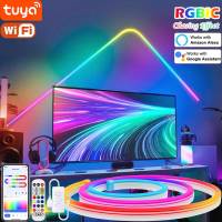 TUYA Fita De Leds Neón 5V 72LEDs/M Con Silicone Y Sincronización De Música RGBIC Dreamcolor Fita Cinegante Para Habitación - details 7