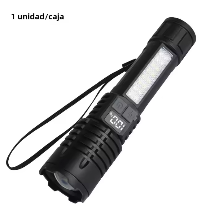 Linterna Táctica LED De Alta Potencia Recargable Con Zoom Telescópico Y Batería Integrada USB Para Camping Y Emergencias - 1