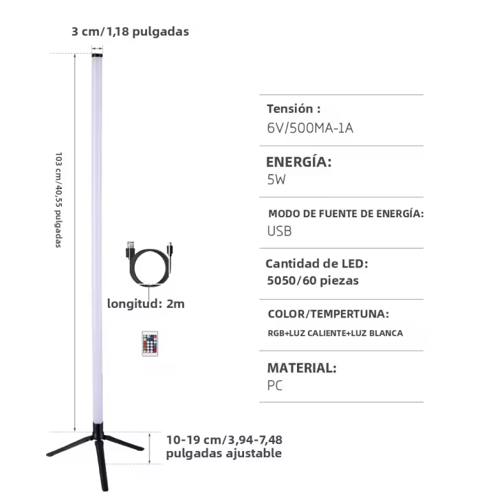 Lámpara De Piso LED RGB 103CM Control Remoto Inteligente Moderna Iluminación De Atrio Decoración De Navidad Luz De Soporte - 1