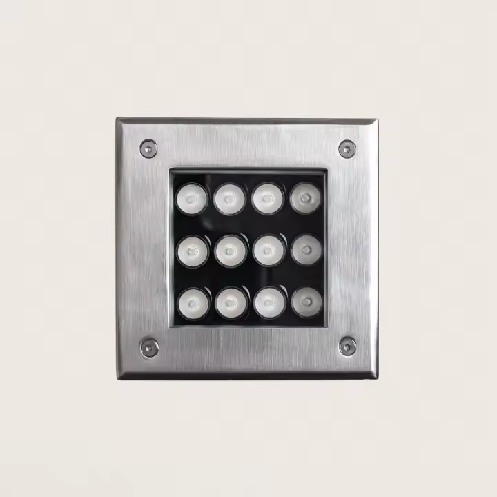 Ledkia Foco Exterior LED 12W Empotrable Suelo Cuadrado Utopia 3000K Blanco Cálido - 1