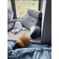 Cojín De Lectura Ajustable 1pc Soporte Ergonómico Para Espalda Para Cama/Sofá/Piso Diseño Cuadrado Gris Transpirable Y Confortable - details 4